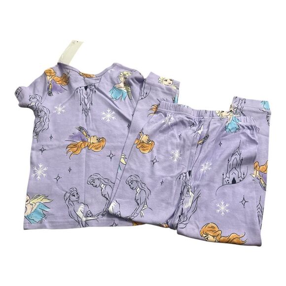 Disney Frozen Girls 4 Piece Pajama Set, Size 6 - Picture 4 of 6